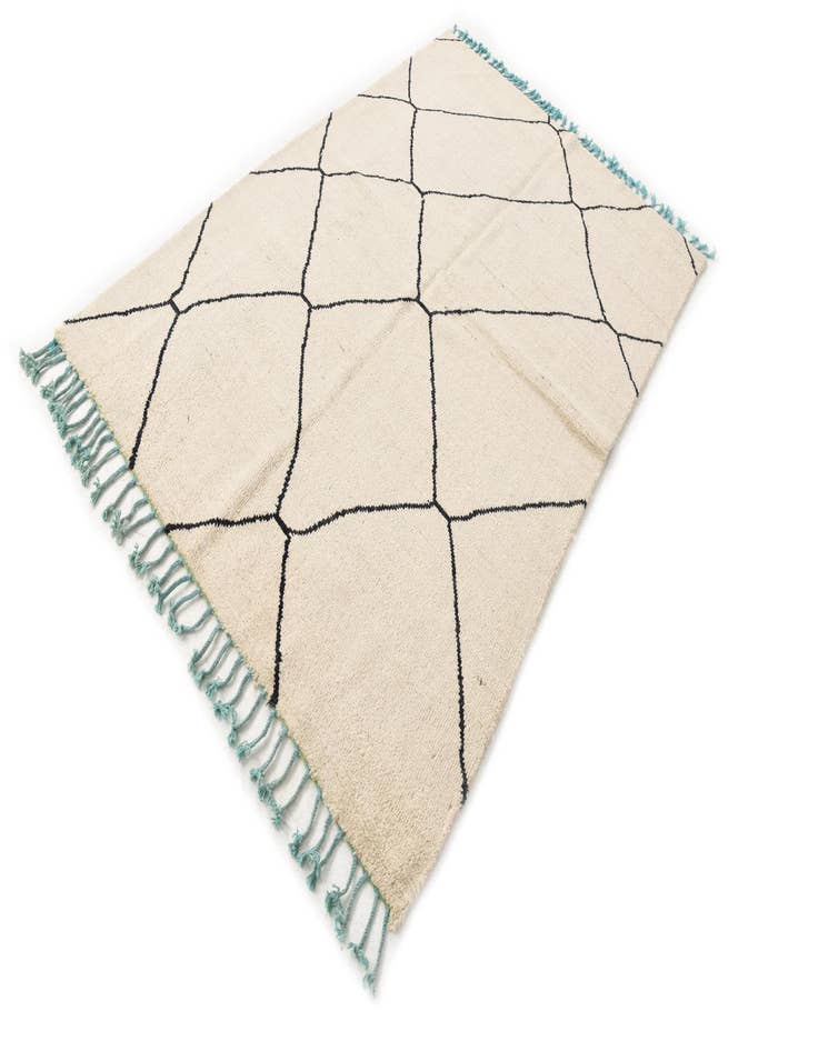 Detail image of  4' 10 x 7' 2  Hand Knotted Moroccan Wool Rug