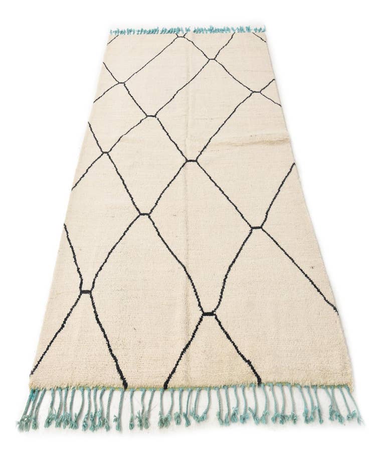 Detail image of  4' 10 x 7' 2  Hand Knotted Moroccan Wool Rug