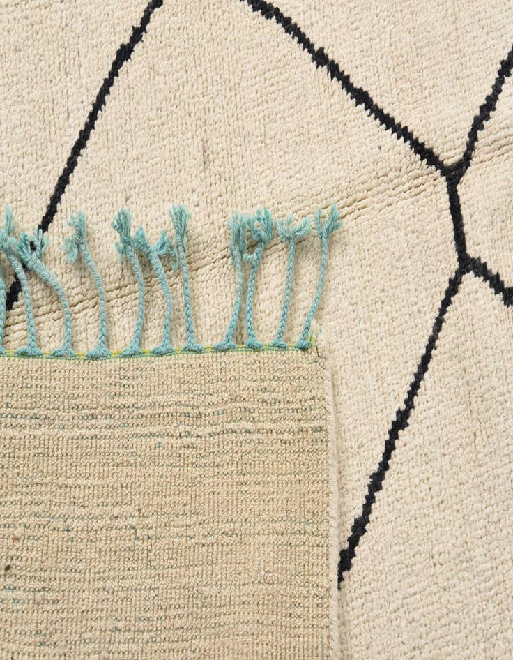 Detail image of  4' 10 x 7' 2  Hand Knotted Moroccan Wool Rug