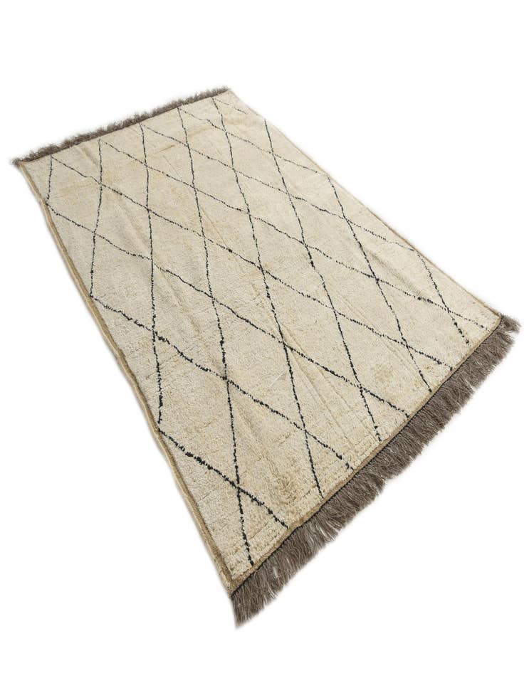 Detail image of  6' 3 x 9'  Hand Knotted Moroccan Wool Rug