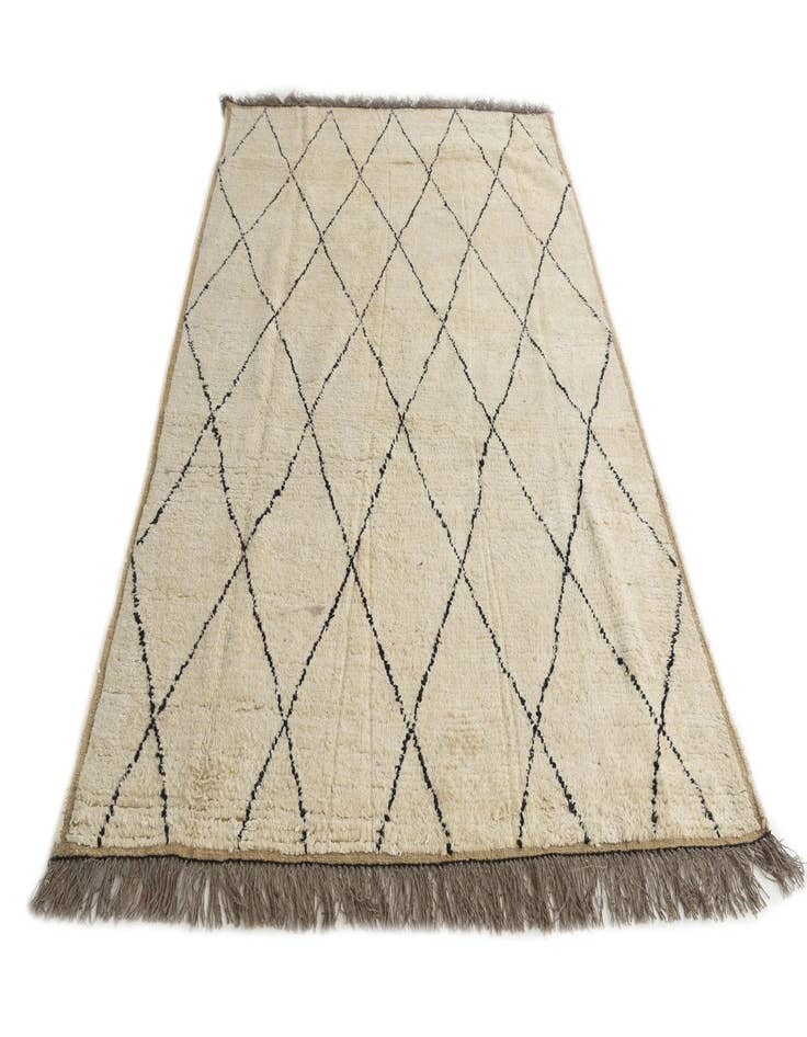 Detail image of  6' 3 x 9'  Hand Knotted Moroccan Wool Rug