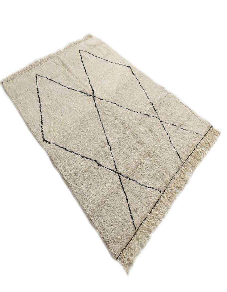 Detail image of  5' 2 x 6' 10  Hand Knotted Moroccan Wool Rug