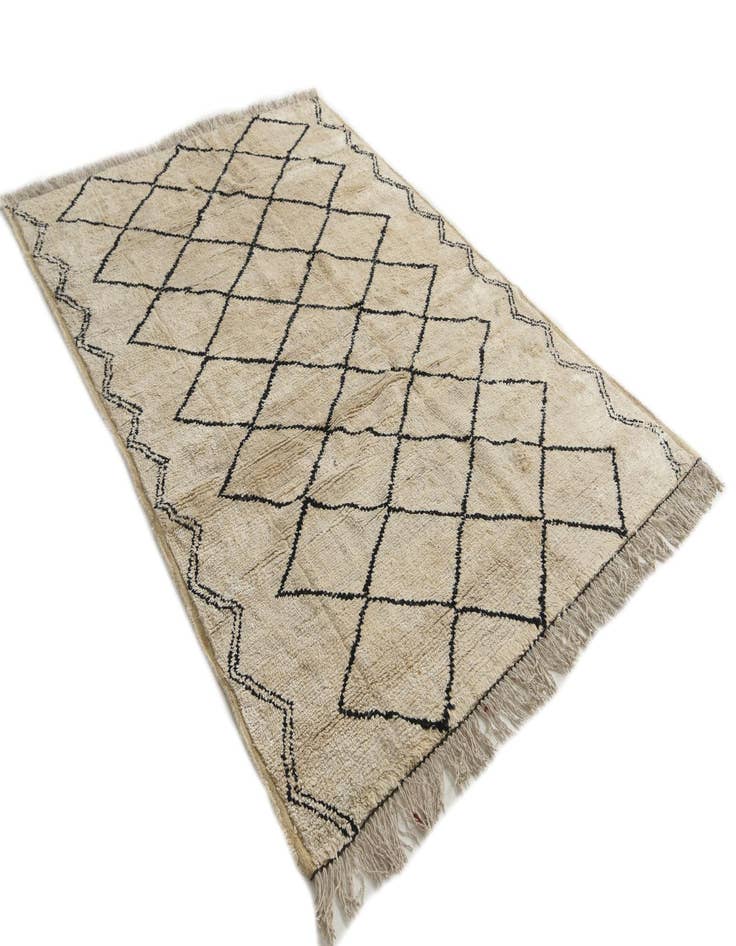 Detail image of  6' 1 x 8' 9  Hand Knotted Moroccan Wool Rug