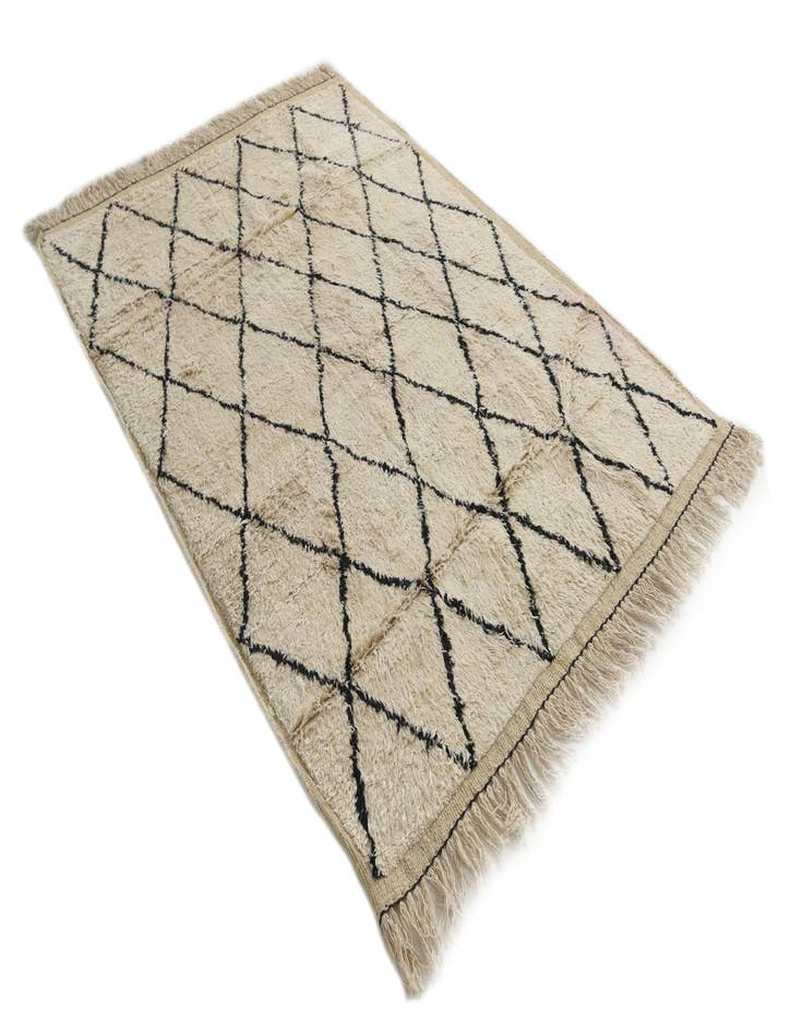 Detail image of  5' 3 x 7' 5  Hand Knotted Moroccan Wool Rug