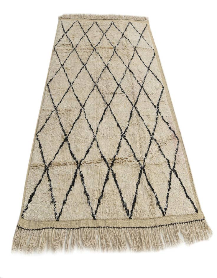 Detail image of  5' 3 x 7' 5  Hand Knotted Moroccan Wool Rug