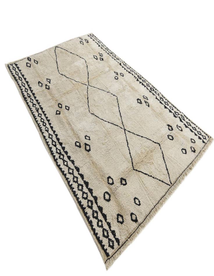 Detail image of  6' 2 x 9' 3  Hand Knotted Moroccan Wool Rug