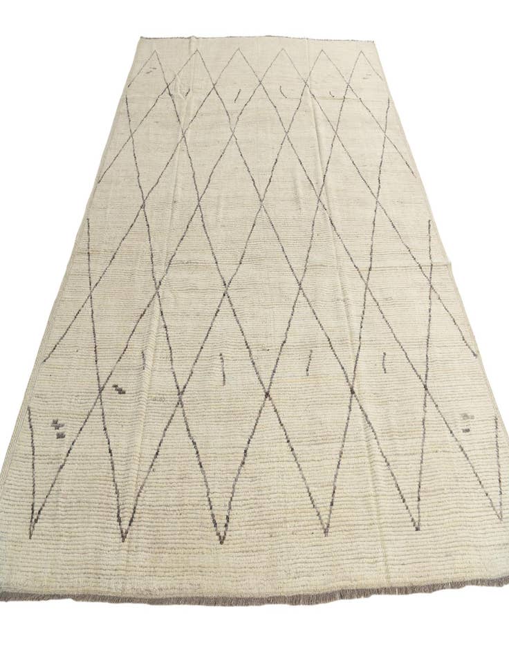 Detail image of  8' 1 x 10' 1  Hand Knotted Moroccan Wool Rug