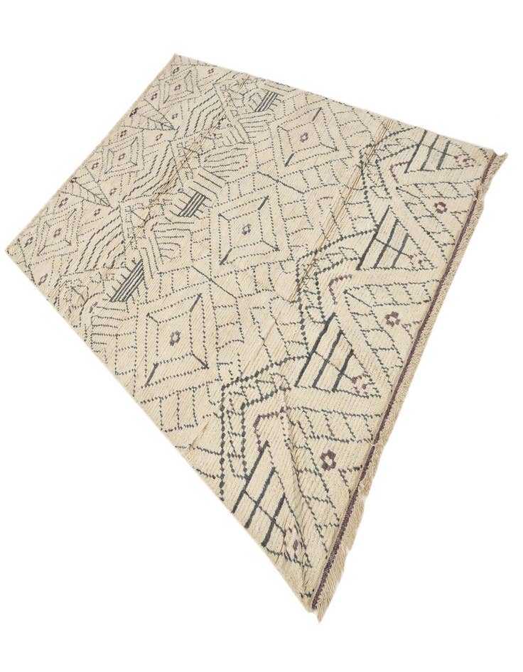 Detail image of  6' x 10'  Hand Knotted Moroccan Wool Rug