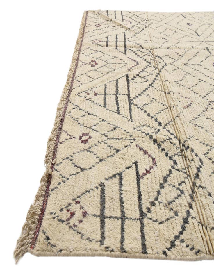 Detail image of  6' x 10'  Hand Knotted Moroccan Wool Rug
