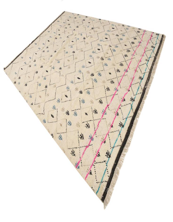 Detail image of  9' x 13'  Hand Knotted Moroccan Wool Rug