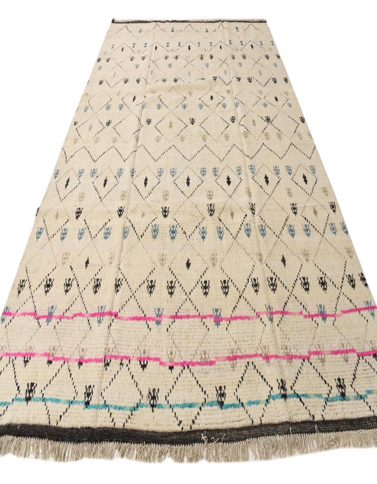 Detail image of  9' x 13'  Hand Knotted Moroccan Wool Rug