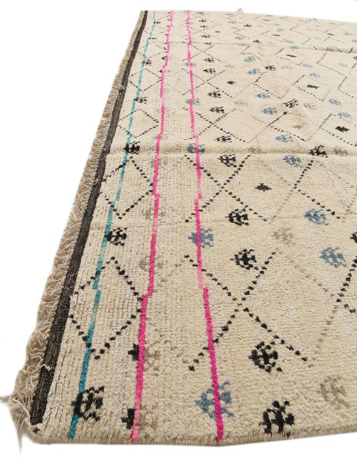 Detail image of  9' x 13'  Hand Knotted Moroccan Wool Rug