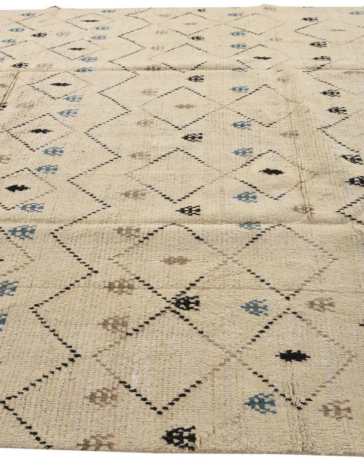 Detail image of  9' x 13'  Hand Knotted Moroccan Wool Rug