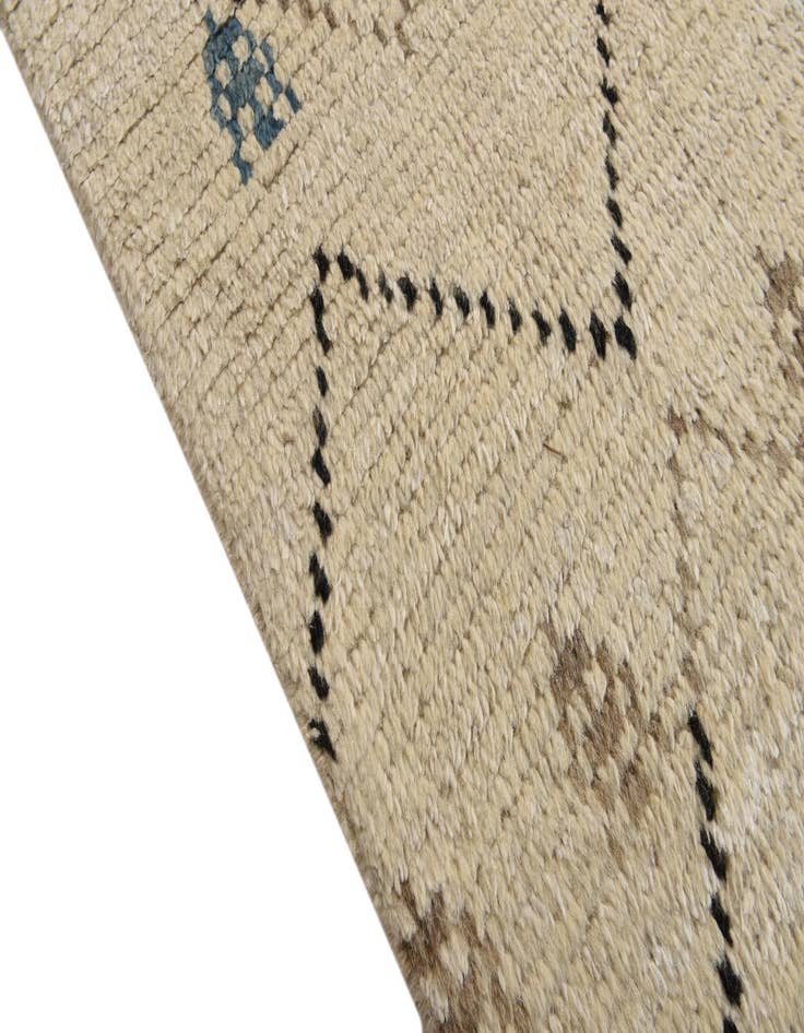 Detail image of  9' x 13'  Hand Knotted Moroccan Wool Rug