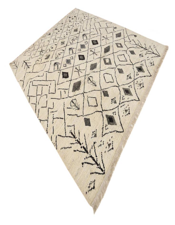 Detail image of  8' 1 x 9' 11  Hand Knotted Moroccan Wool Rug