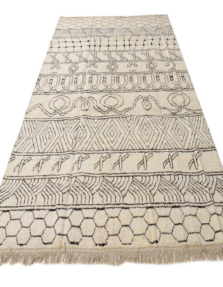 Detail image of  8' 2 x 10'  Hand Knotted Moroccan Wool Rug