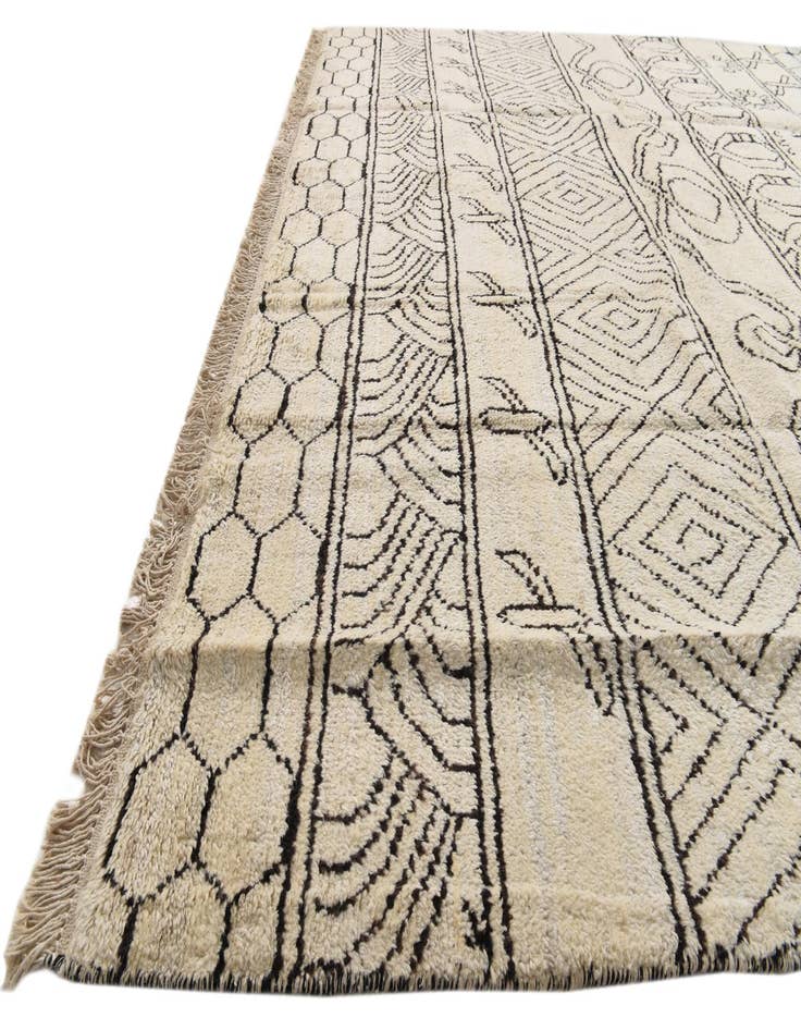 Detail image of  8' 2 x 10'  Hand Knotted Moroccan Wool Rug