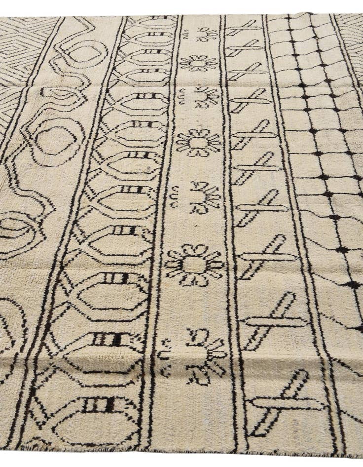 Detail image of  8' 2 x 10'  Hand Knotted Moroccan Wool Rug