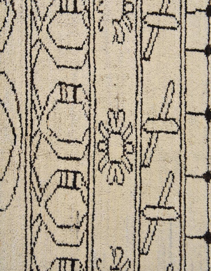 Detail image of  8' 2 x 10'  Hand Knotted Moroccan Wool Rug