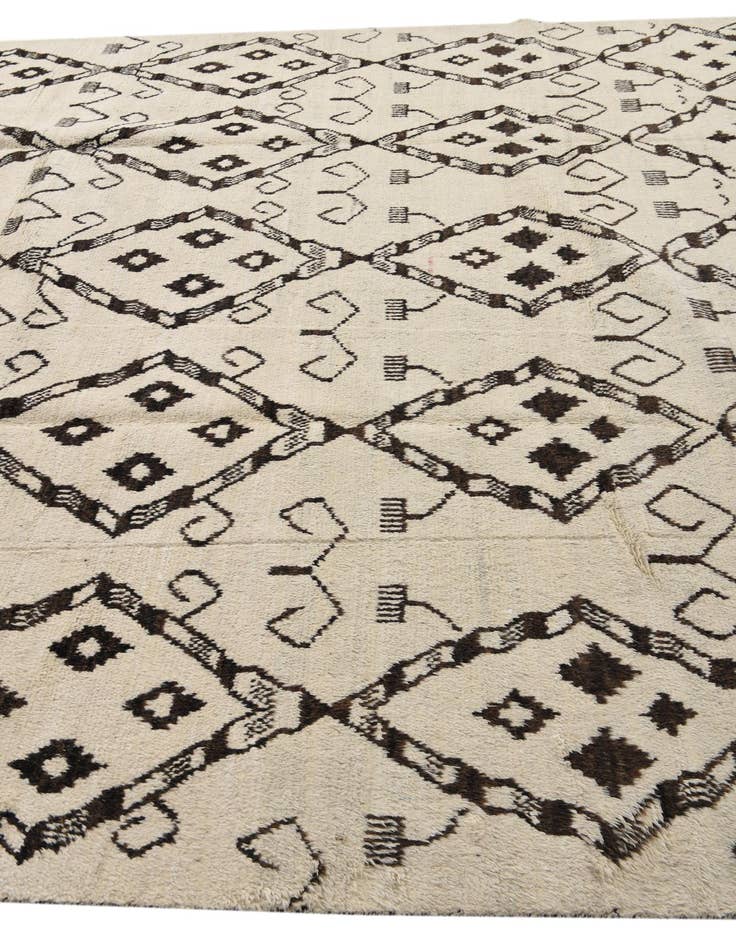 Detail image of  9' 3 x 11' 4  Hand Knotted Moroccan Wool Rug
