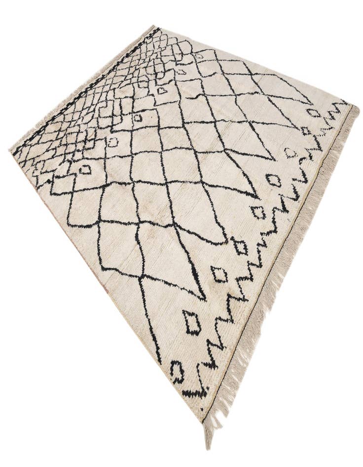 Detail image of  8' x 10'  Hand Knotted Moroccan Wool Rug