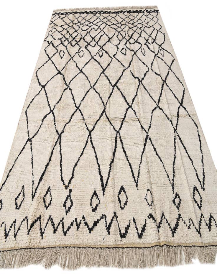 Detail image of  8' x 10'  Hand Knotted Moroccan Wool Rug