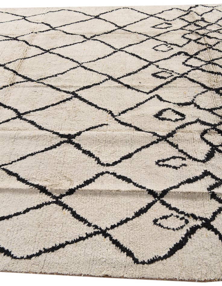 Detail image of  8' x 10'  Hand Knotted Moroccan Wool Rug