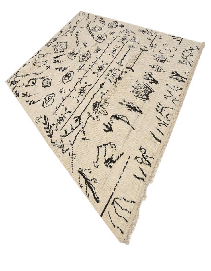 Detail image of  9' x 13'  Hand Knotted Moroccan Wool Rug