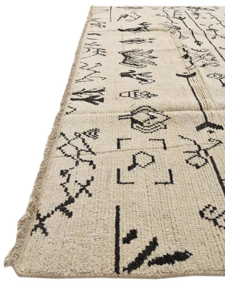 Detail image of  9' x 13'  Hand Knotted Moroccan Wool Rug