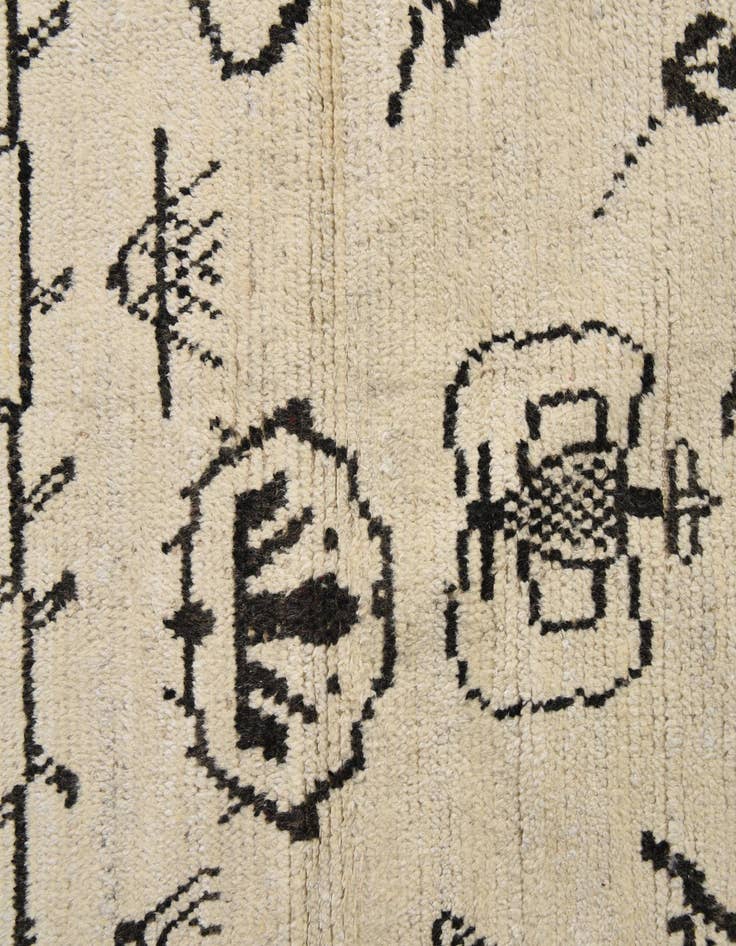 Detail image of  9' x 13'  Hand Knotted Moroccan Wool Rug