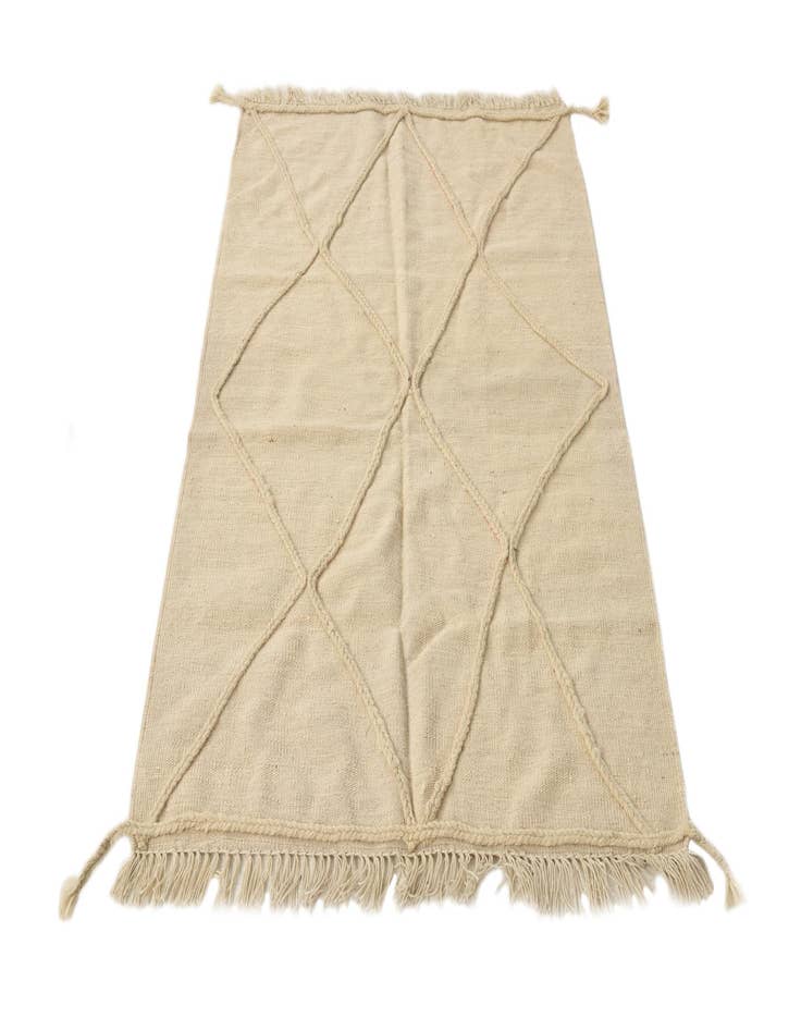 Detail image of  3' 4 x 4' 9  Hand Knotted Moroccan Wool Rug