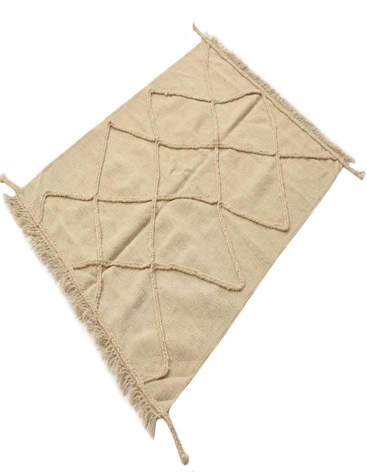 Detail image of  3' 6 x 4' 9  Hand Knotted Moroccan Wool Rug