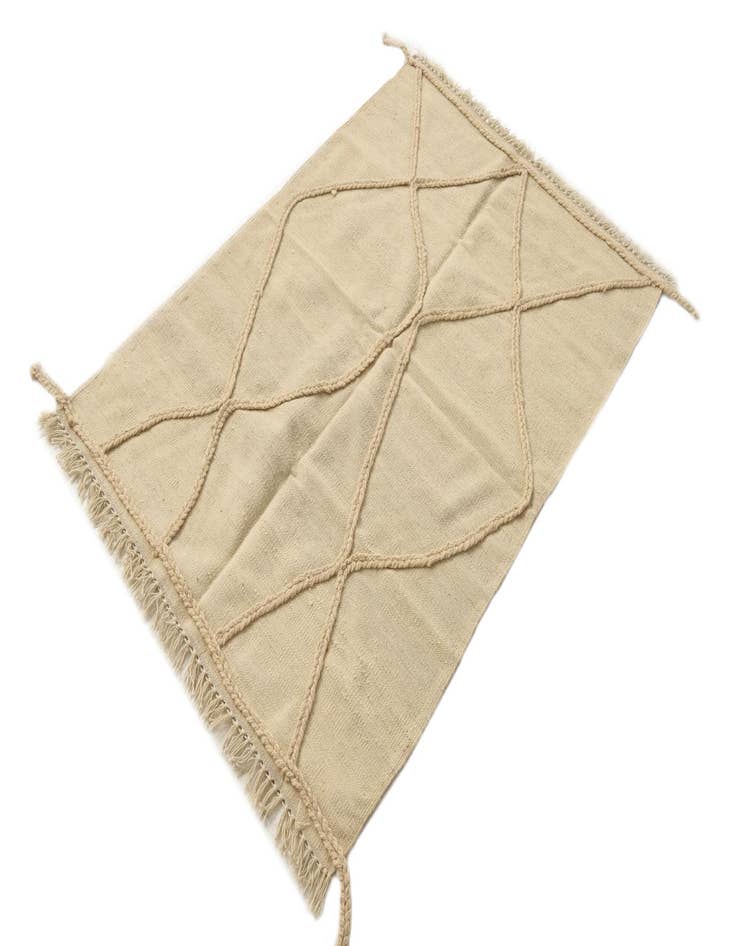 Detail image of  3' 4 x 4' 11  Hand Knotted Moroccan Wool Rug