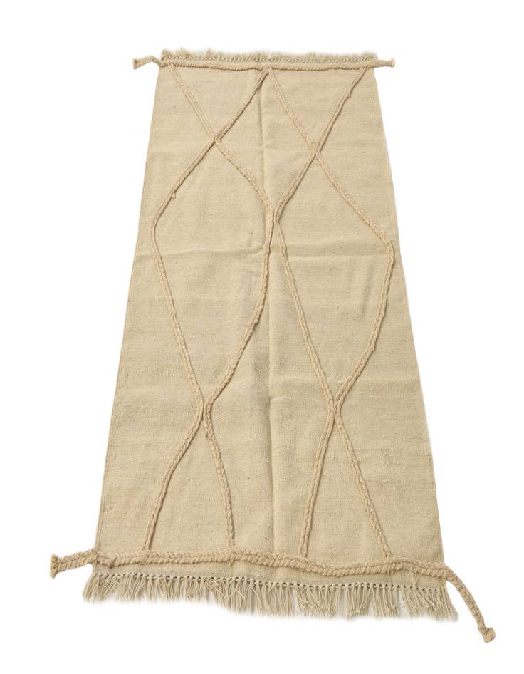 Detail image of  3' 4 x 4' 11  Hand Knotted Moroccan Wool Rug