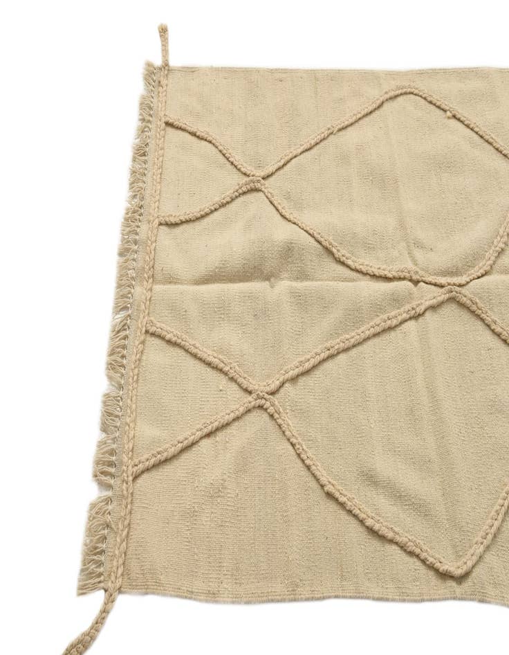 Detail image of  3' 4 x 4' 11  Hand Knotted Moroccan Wool Rug