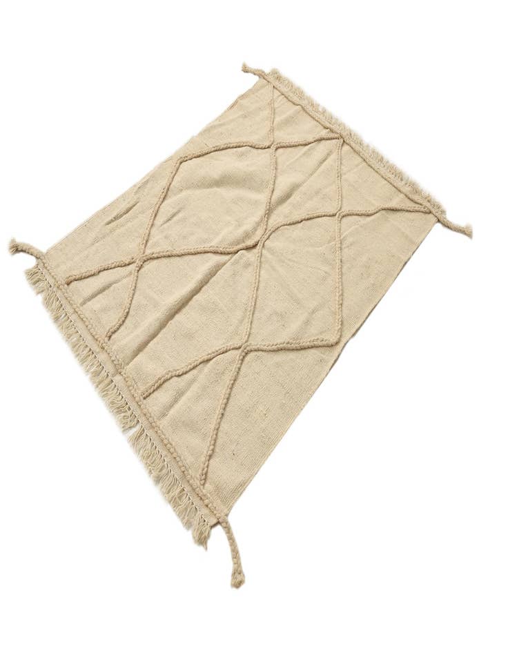 Detail image of  3' 5 x 4' 10  Hand Knotted Moroccan Wool Rug