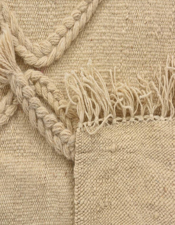 Detail image of  3' 5 x 4' 10  Hand Knotted Moroccan Wool Rug