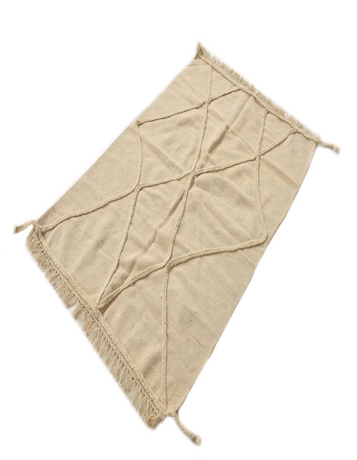 Detail image of  3' 4 x 4' 11  Hand Knotted Moroccan Wool Rug