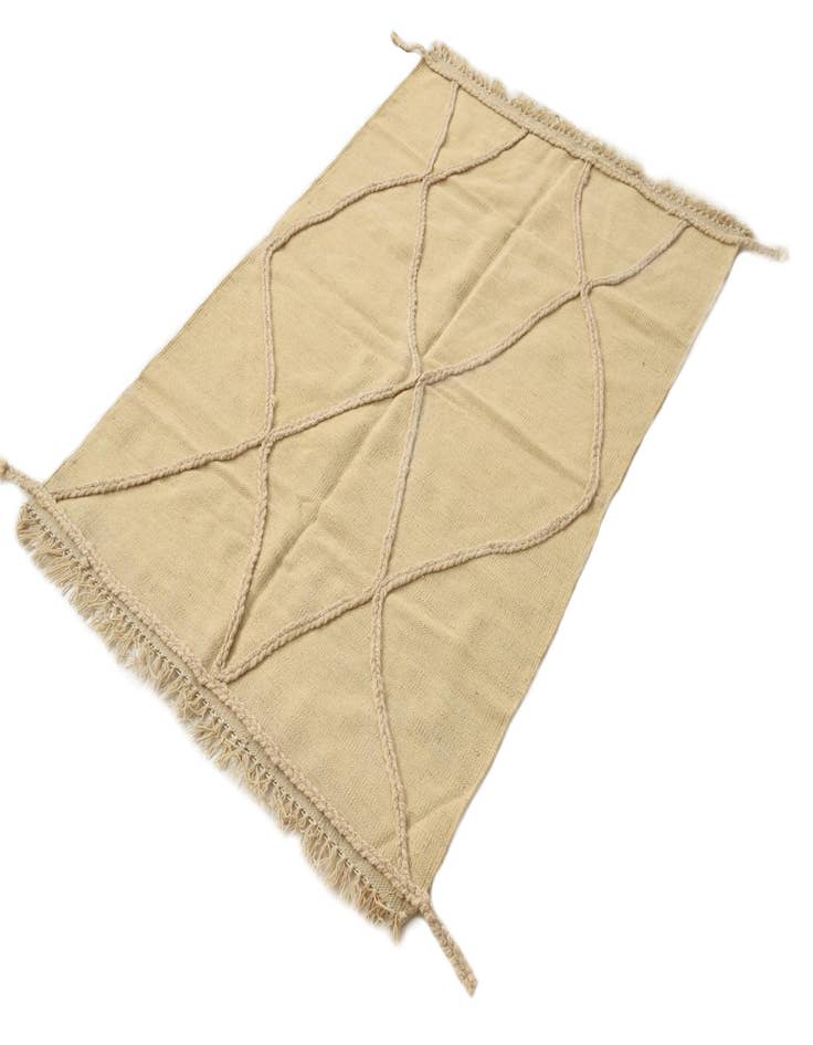 Detail image of  3' 5 x 5'  Hand Knotted Moroccan Wool Rug