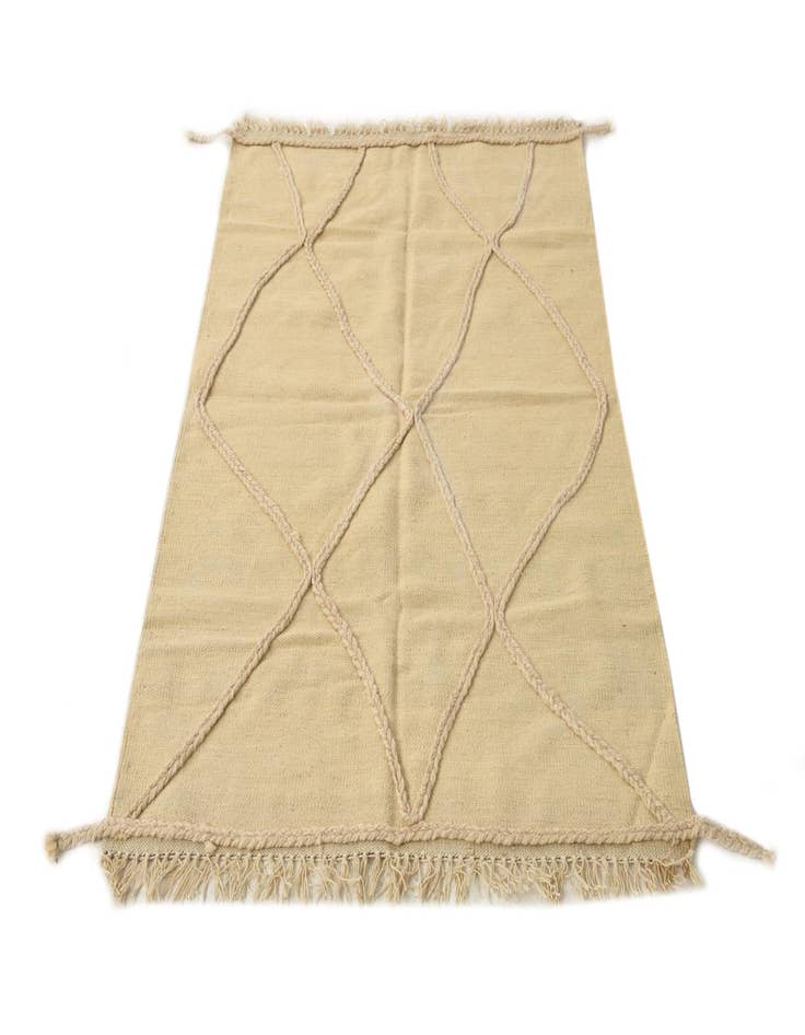 Detail image of  3' 5 x 5'  Hand Knotted Moroccan Wool Rug