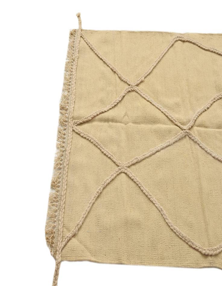 Detail image of  3' 5 x 5'  Hand Knotted Moroccan Wool Rug