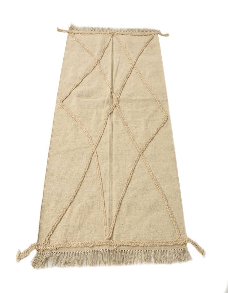 Detail image of  3' 4 x 5'  Hand Knotted Moroccan Wool Rug