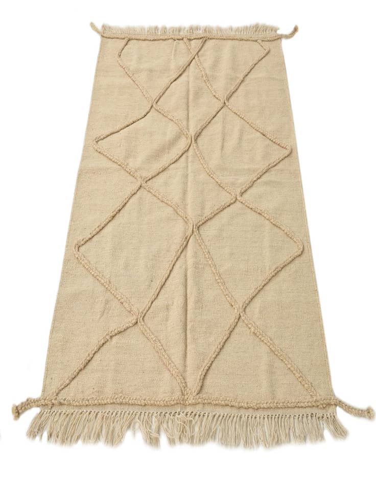 Detail image of  3' 6 x 4' 11  Hand Knotted Moroccan Wool Rug