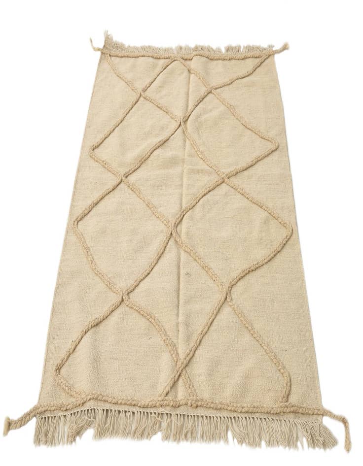 Detail image of  3' 6 x 4' 10  Hand Knotted Moroccan Wool Rug