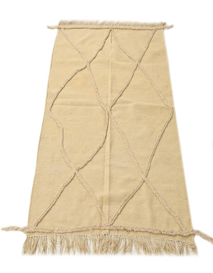 Detail image of  3' 6 x 4' 10  Hand Knotted Moroccan Wool Rug