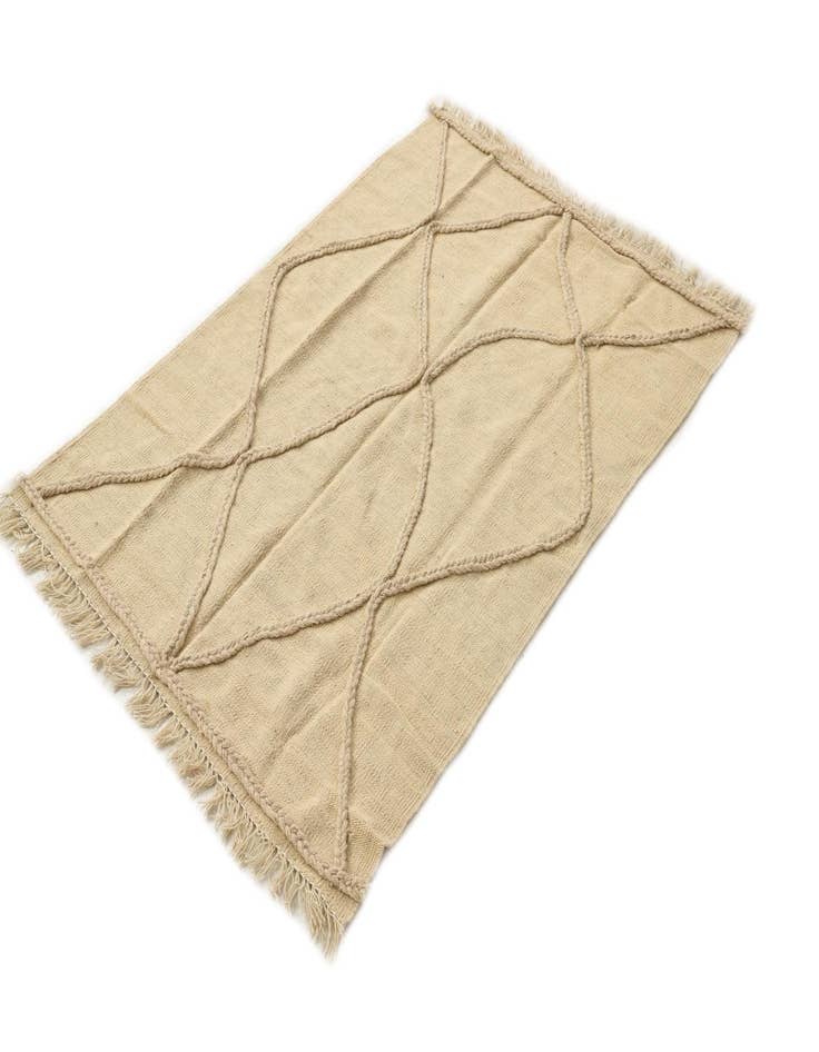 Detail image of  3' 5 x 4' 10  Hand Knotted Moroccan Wool Rug