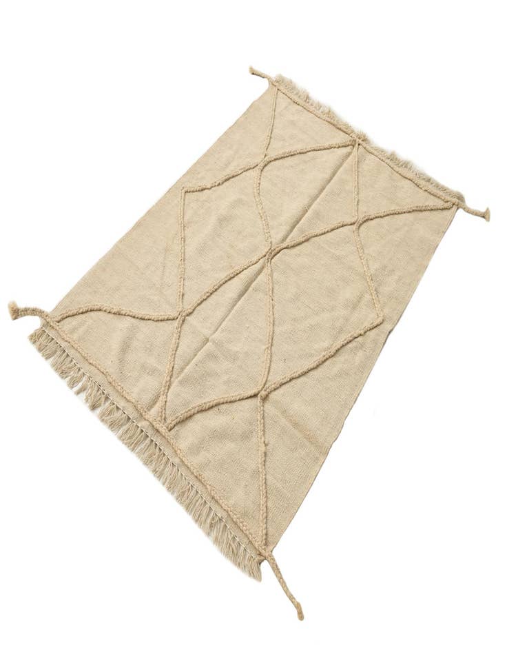 Detail image of  3' 4 x 4' 11  Hand Knotted Moroccan Wool Rug