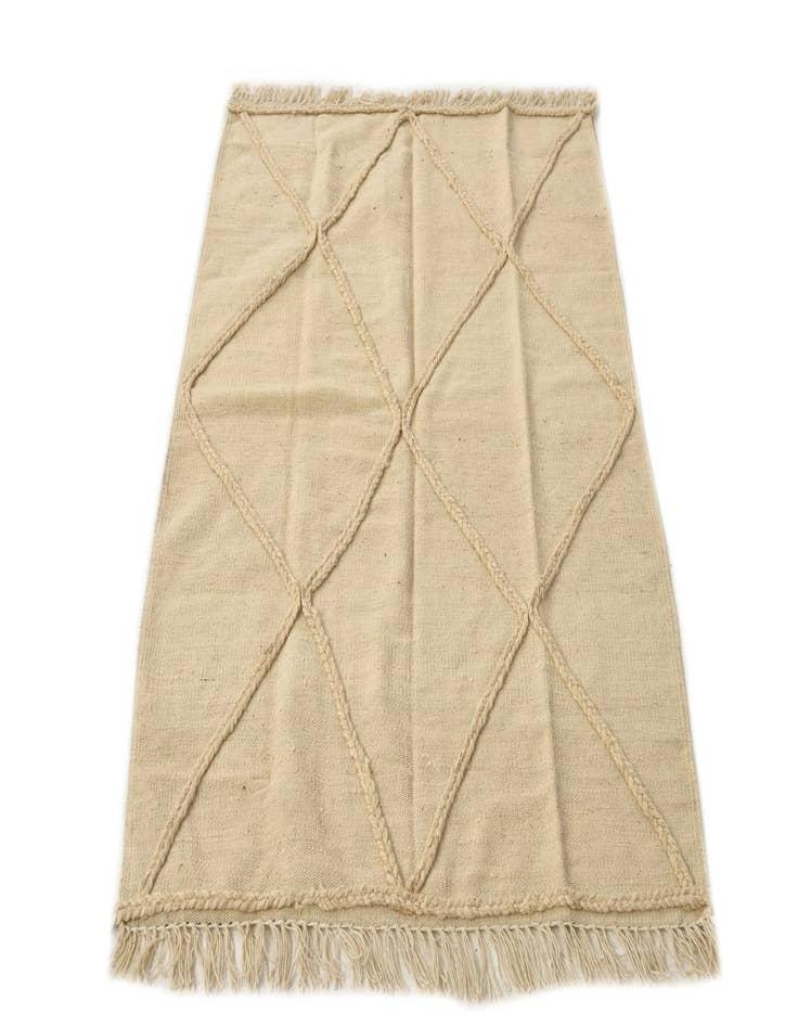 Detail image of  3' 4 x 4' 11  Hand Knotted Moroccan Wool Rug