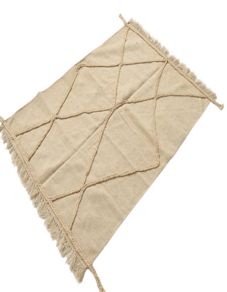 Detail image of  3' 5 x 4' 10  Hand Knotted Moroccan Wool Rug