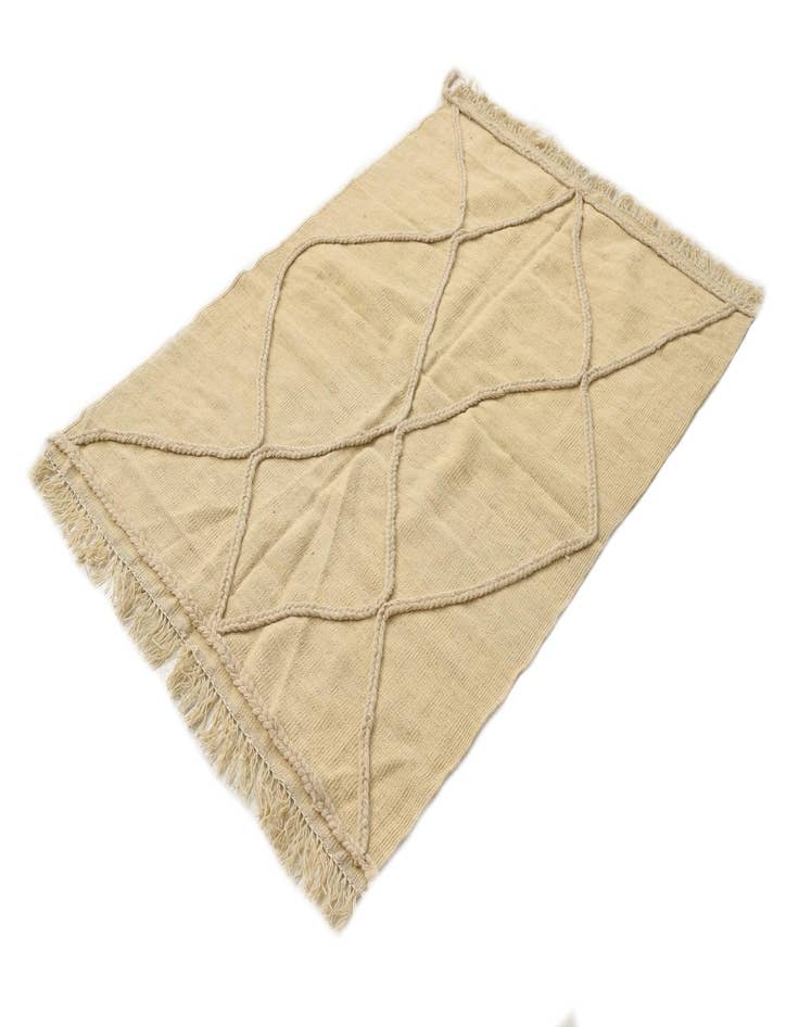 Detail image of  3' 5 x 4' 11  Hand Knotted Moroccan Wool Rug